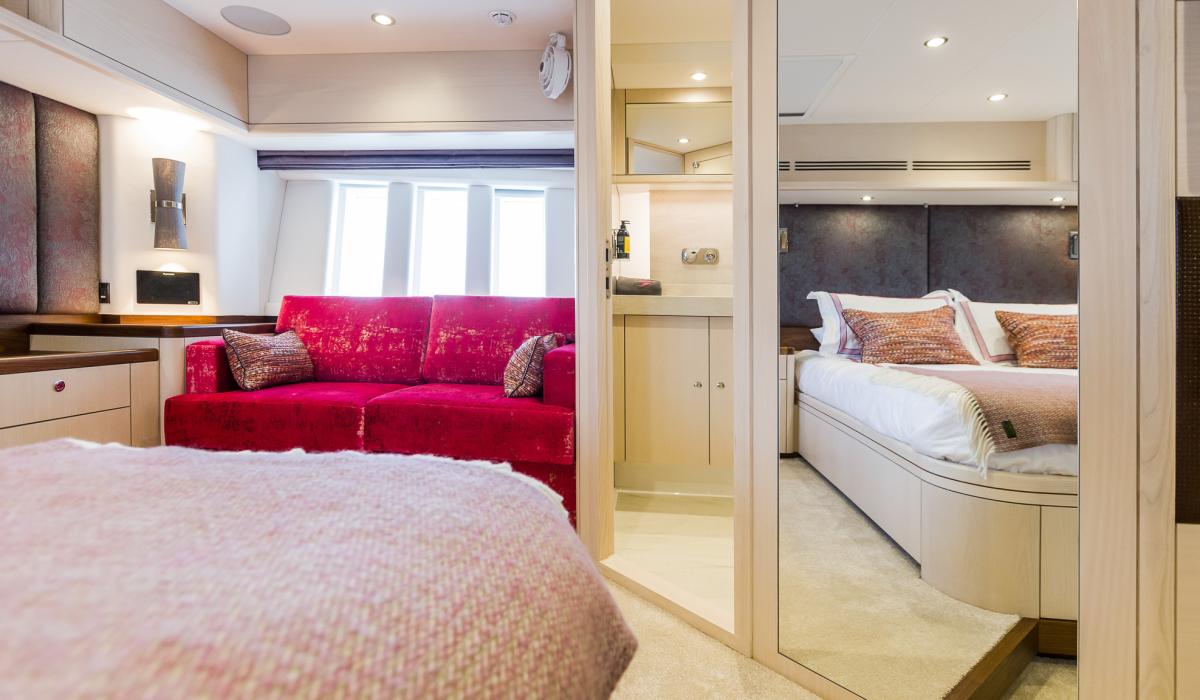 Oyster Yachts Oyster 885 Achenar Luxury Sailing Yacht Master Cabin Sofa