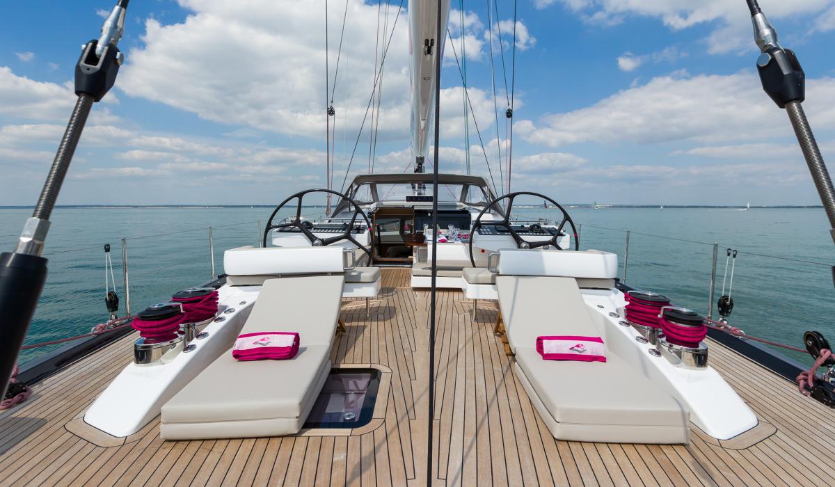 Oyster Yachts Oyster 885 Achenar Luxury Sailing Yacht Sunbathe Beds Aft Deck