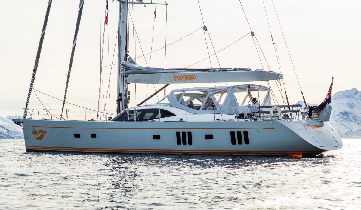Oyster Yachts Oyster 885 Firebird 90 Foot Sailing Yacht At Anchor Northern Europe
