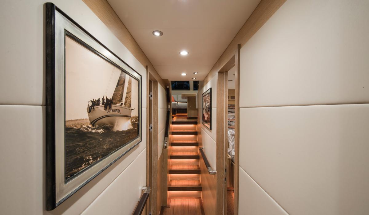 Oyster Yachts Oyster 885 Firebird Sailing Yacht Luxury Interior Stairs