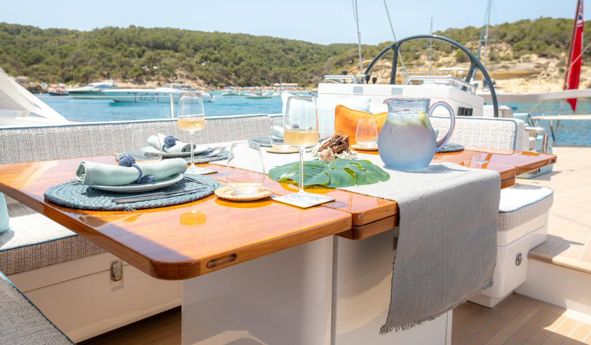 Oyster Yachts Oyster 885 Karibu Luxury Sailing Yacht Cockpit Table