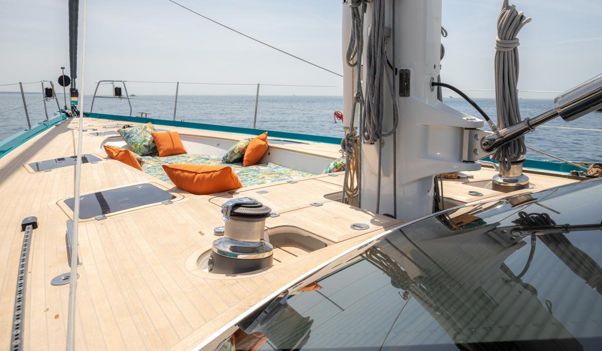 Oyster Yachts Oyster 885 Karibu Luxury Sailing Yacht Foredeck Mast Windows