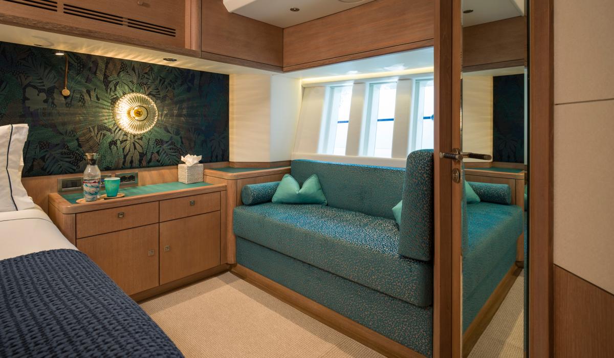 Oyster Yachts Oyster 885 Karibu Luxury Sailing Yacht Master Cabin Sofa