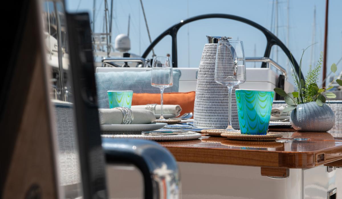 Oyster Yachts Oyster 885 Karibu Luxury Yacht Sailing Cockpit Table