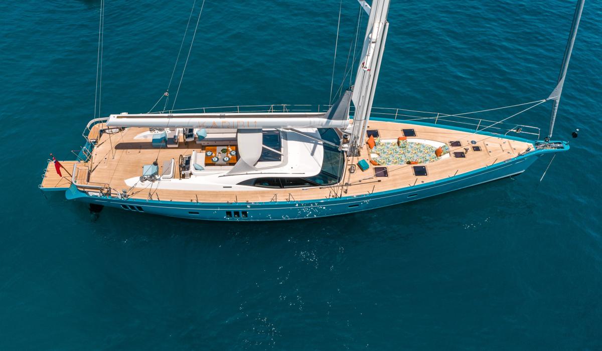 Oyster Yachts Oyster 885 Karibu Sailing Yacht 90 Foot At Anchor Mallorca Mediterranean