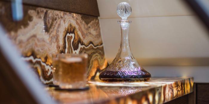 Oyster Yachts Oyster 885 Lush Luxury Sailing Yacht Interior Marble Bar