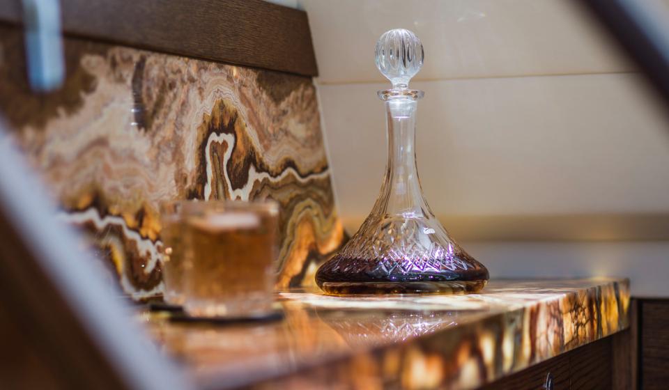 Oyster Yachts Oyster 885 Lush Luxury Sailing Yacht Interior Marble Bar