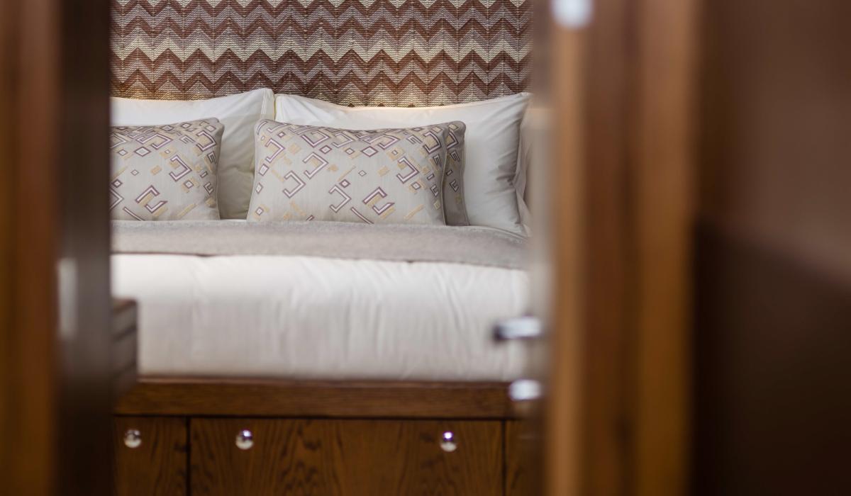 Oyster Yachts Oyster 885 Lush Luxury Sailing Yacht Master Cabin Entrance