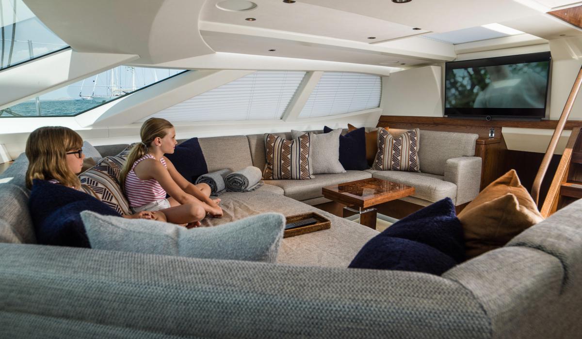 Oyster Yachts Oyster 885 Lush Luxury Sailing Yacht Saloon TV