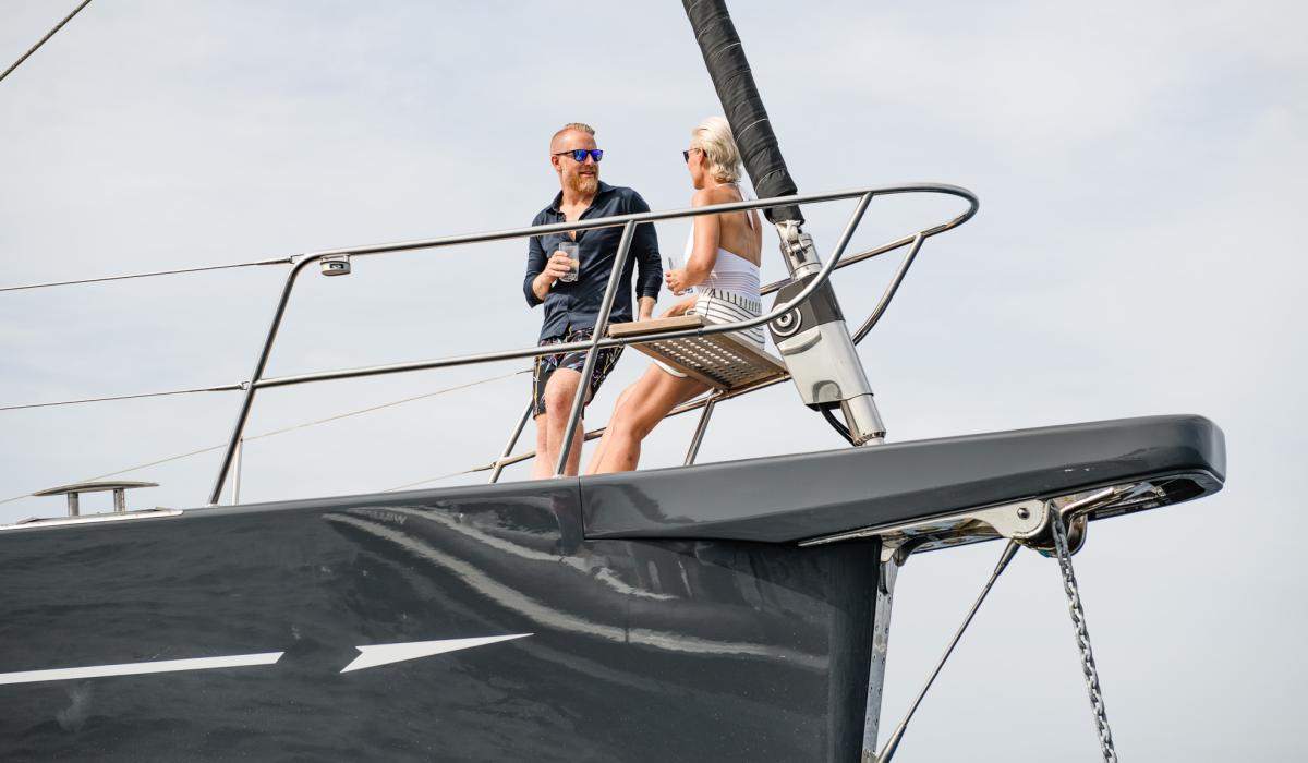 Oyster Yachts Oyster 885 Lush Relaxing on foredeck