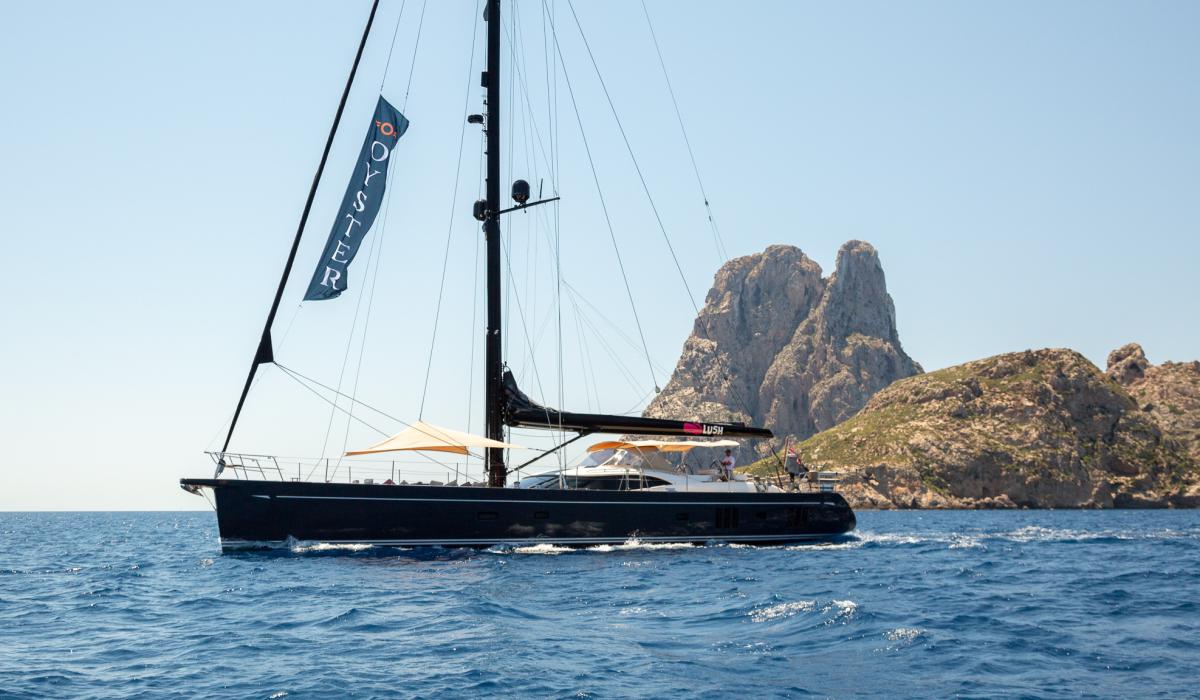 Oyster Yachts Oyster 885 Lush at anchor Ibiza