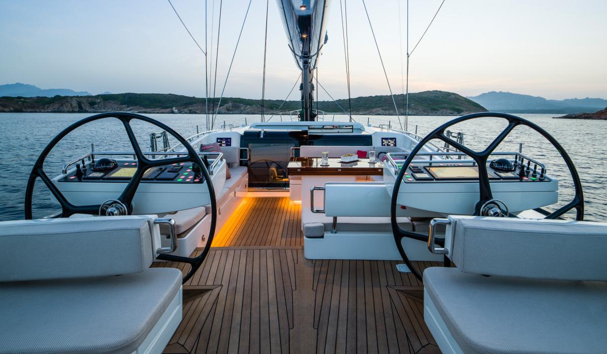 Oyster Yachts Oyster 885 Sailing Yacht Helm Stations Mood Lighting
