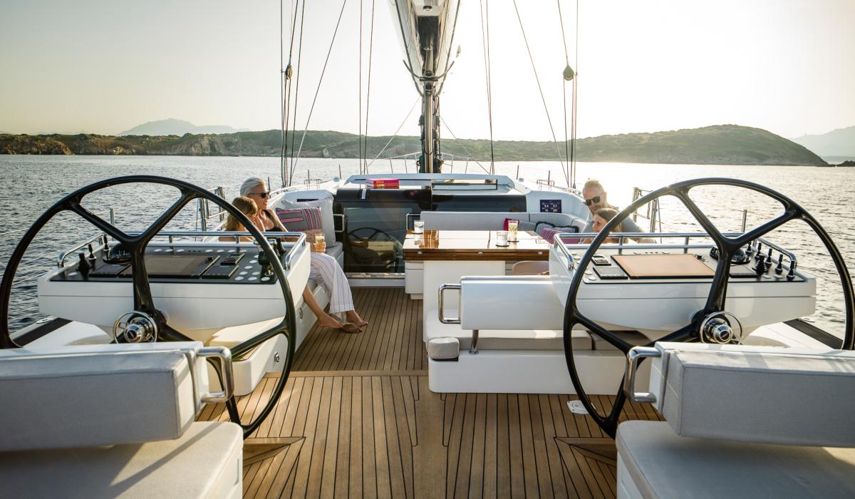 Oyster Yachts Oyster 885 Sailing Yacht Helm Stations Sunset