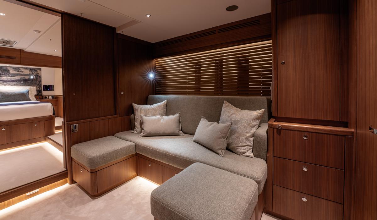 Oyster Yachts Oyster 885 Satori II Sailing Yacht Master Cabin Sofa