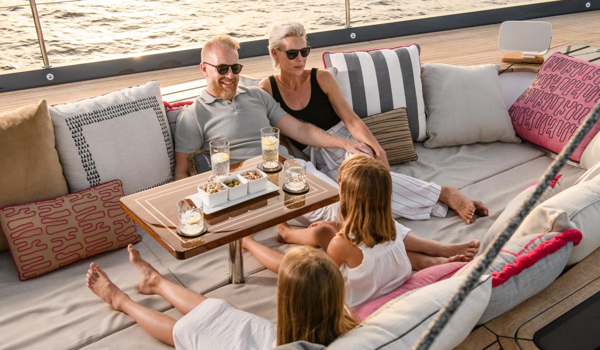 Oyster Yachts Oyster 885 luxury sailing yacht entertaining space