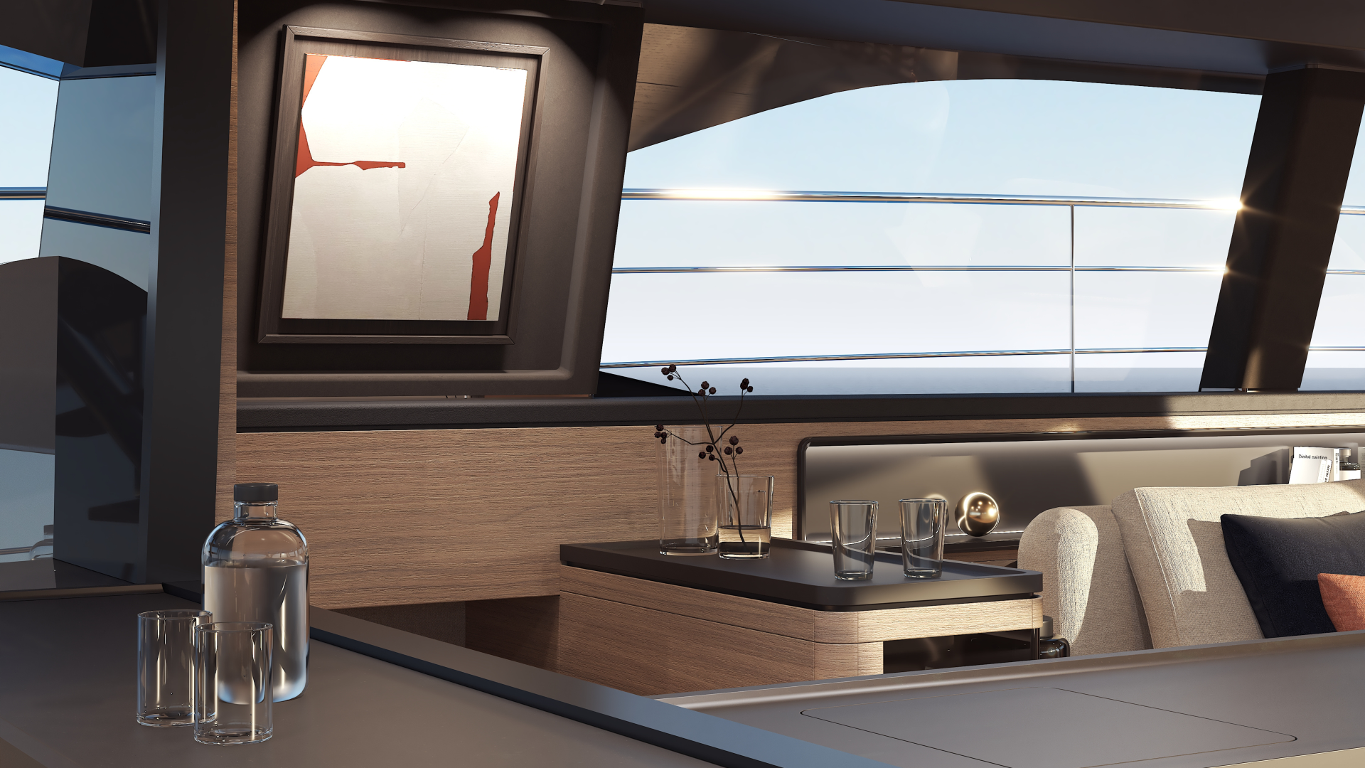 P60 60 foot power catamaran galley detail