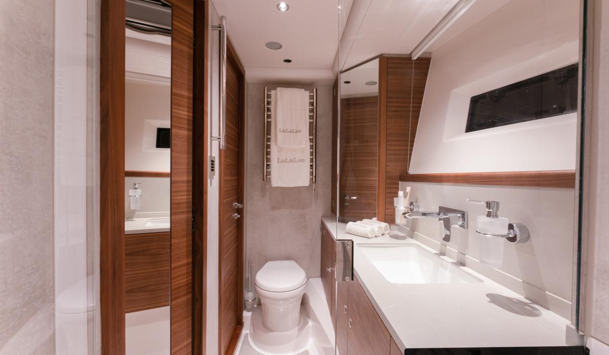bathroom on 60 foot oyster sailing yacht