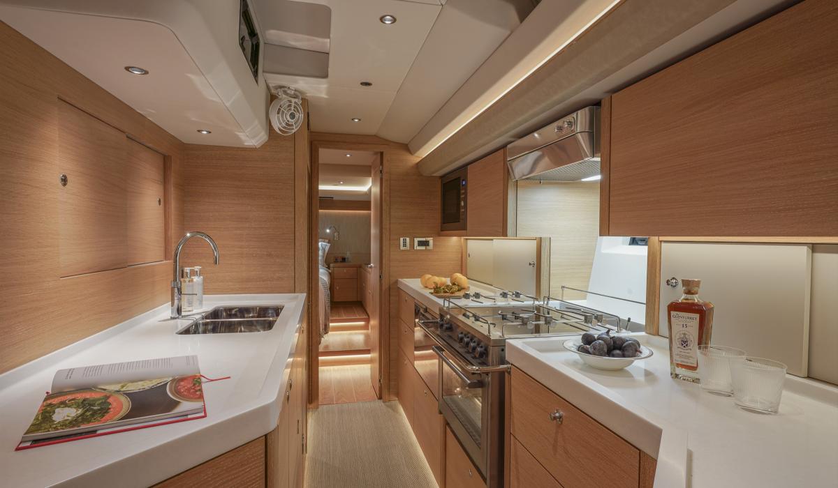 galley on sailing yacht