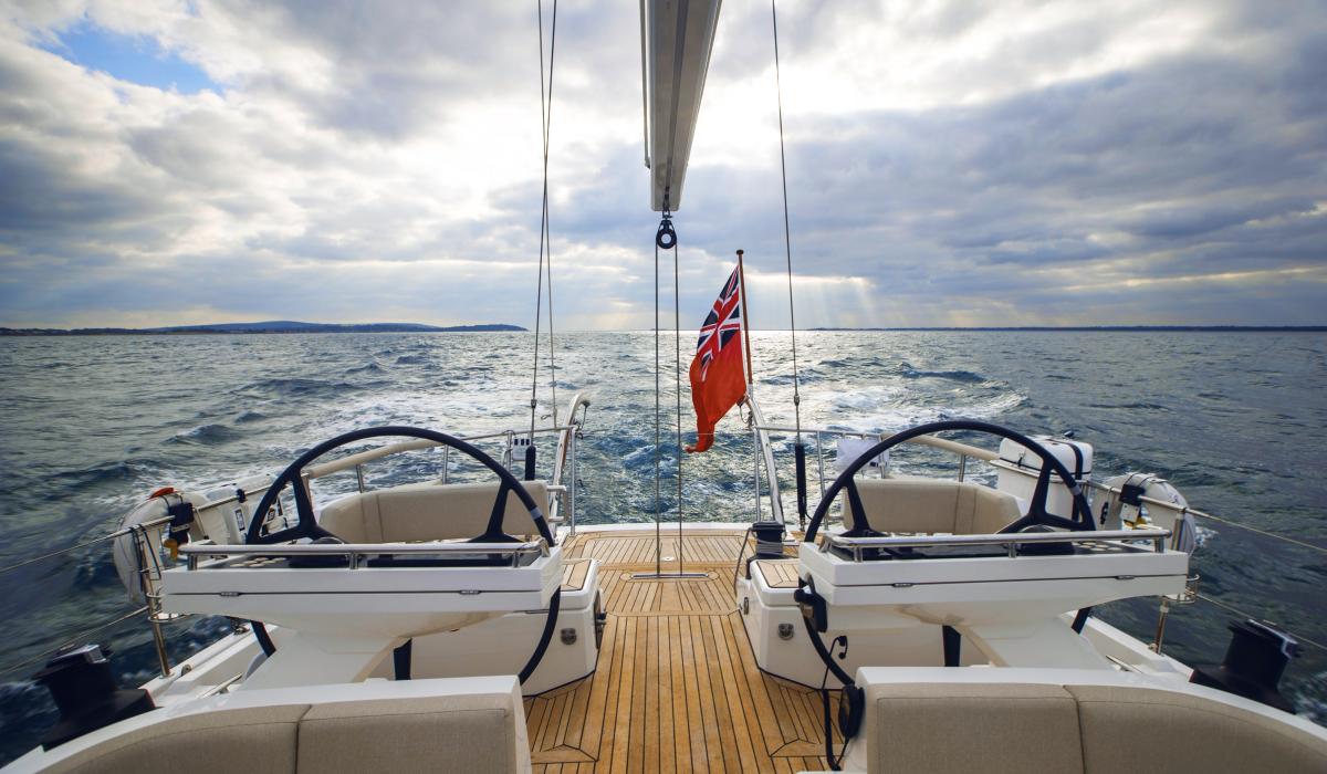 helm station on 60 foot sailing yacht