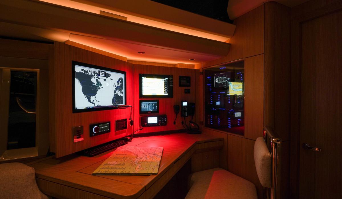navigation station sailing yacht night