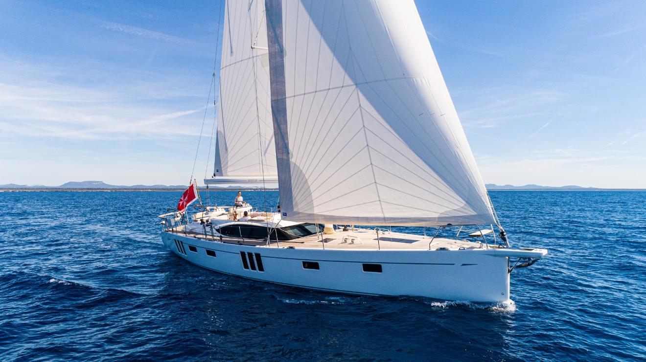 Oyster 595SII 60 foot sailing yacht at sea